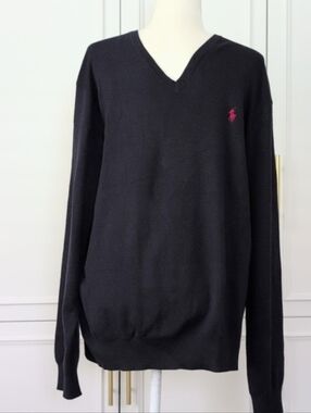 Vintage Polo Ralph Lauren Pima Cotton Sweater - Navy Size XL